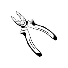 Pliers hand tool icon. Vector Illustration on the white
