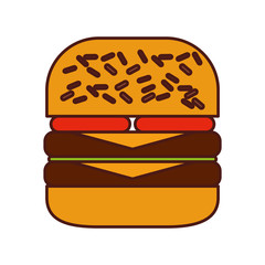 hamburger fast food icon vector illustration design