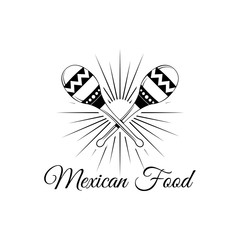 Maracas. Mexico Food. Traditional Mexican Cuisine Vector Illustration isolated on white