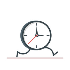 Cartoon clock running. Flat vector, illustration isolated on white background EPS10.
