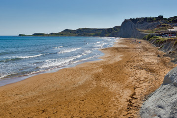 pamorama of Xi Beach,beach with red sand in Kefalonia, Ionian islands, Greece