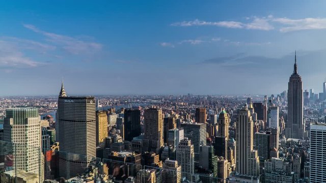 Timelapse of the cityscape looking from Rockefeller Center, NYC, USA
