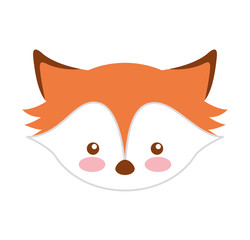 cute fox character icon vector illustration design