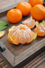 Tangerines on tray