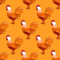 Seamless pattern with cock. Vector illustration