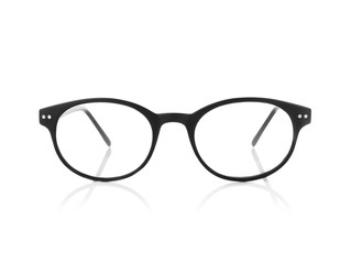 Fototapeta premium Close up view of modern glasses on light background