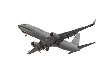 commercial airplane isolated on white background with clipping p