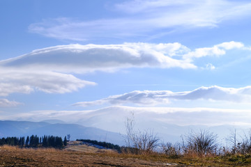 View of beautiful landscape with mountains