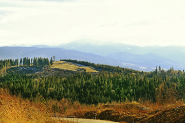 View of beautiful landscape with mountains