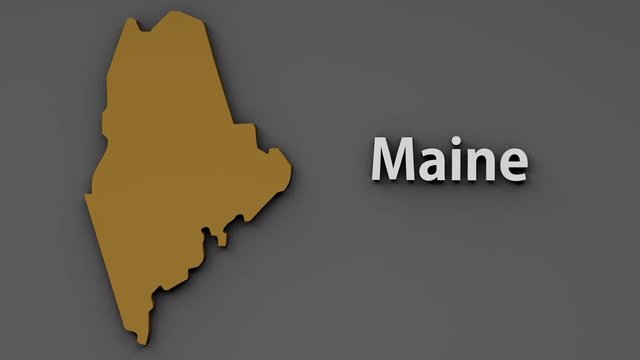 4K Maine USA State Shape and Title Minimal Design with Matte 1