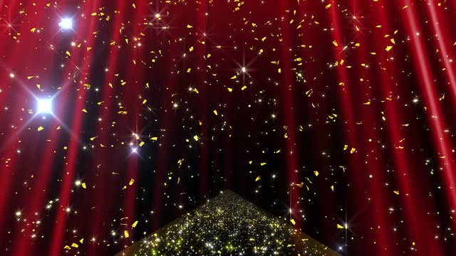 Colorful confetti particles