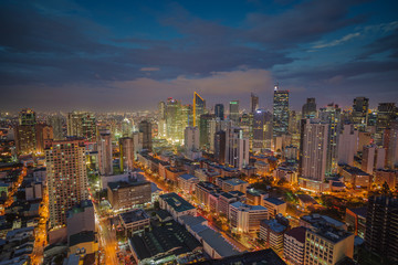 Fototapeta na wymiar Manila city skyline nightview