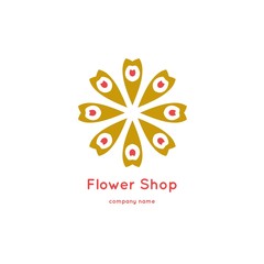 Vector vintage mandala logo. Kaleidoscope flower. Ornamental vector symbol