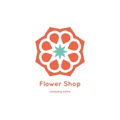 Vector vintage mandala logo. Kaleidoscope flower. Ornamental vector symbol