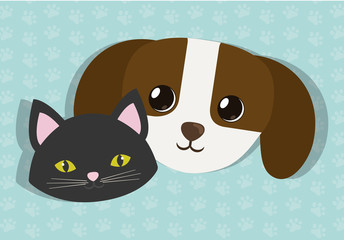 Fototapeta premium dog and cat pet related icon image vector illustration design 