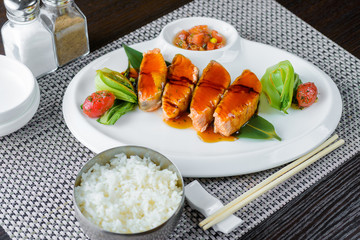 Salmon fillet with sauce