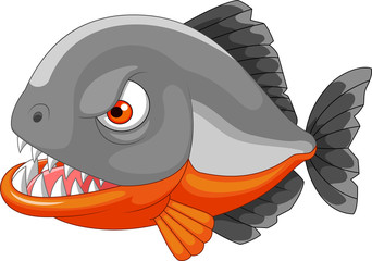 Cartoon angry piranha 