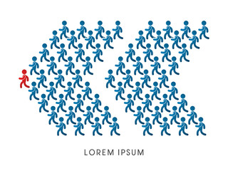 Follow, arrow shape, icon graphic vector.