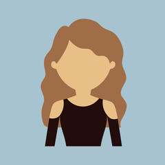 woman portrait with cut off shoulder blouse  icon image vector illustration design 