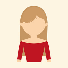 woman with shoulder  less blouse portrait icon image vector illustration design 