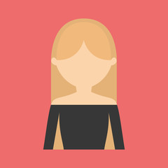 woman with shoulder  less blouse portrait icon image vector illustration design 