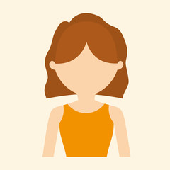 woman with sleeveless top portrait icon image vector illustration design 