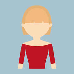 woman with shoulder  less blouse portrait icon image vector illustration design 