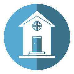 house home property round window shadow vector illustration eps 10