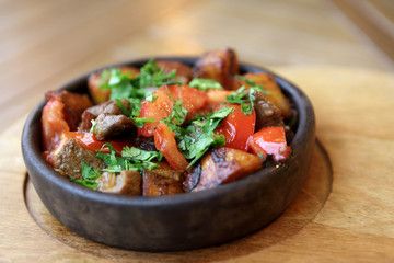 Roasted meat with vegetables