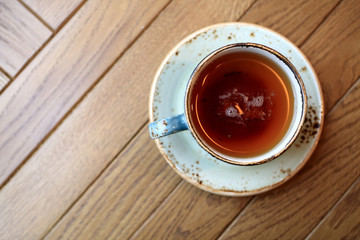 View of tea cup