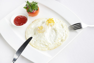 Sunny side up fried egg for breakfast