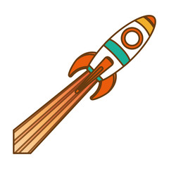 space rocket vehicle icon over white background. colorful design. vector illustration