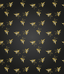 Seamless vector black and golden ornament. Modern background. Geometric pattern with repeating elements