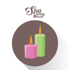 spa beauty and health aroma candles brown background vector illsutration eps 10