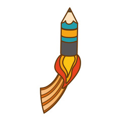 pencil launching icon over white background. startup concept. colorful design. vector illustration