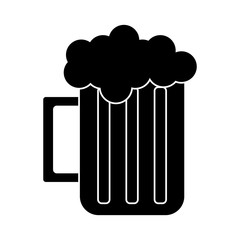 silhouette glass beer mug foam cold drink vector illustration eps 10