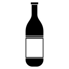 silhouette wine bottle with cork empty label vector illustration eps 10