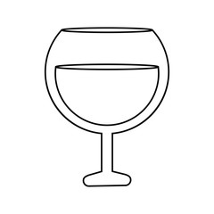 glass brandy beverage alcohol outline vector illustration eps 10