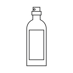 bottle wine with red label outline vector illustration eps 10