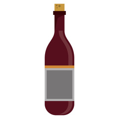 red wine bottle with cork empty label vector illustration eps 10