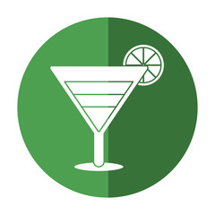 soft drink cocktail lemon and shadow vector illustration eps 10