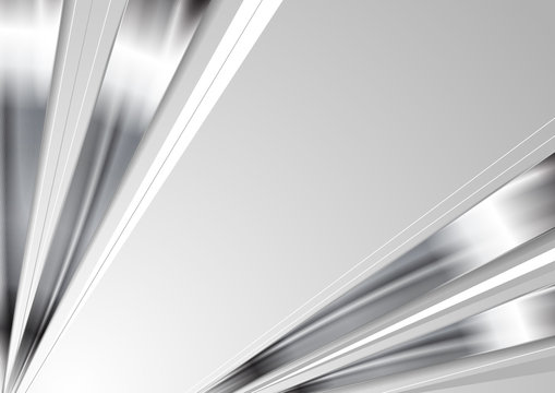 Silver abstract technology stripes vector background