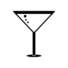 silhouette glass cocktail martini with olive vector illustration eps 10