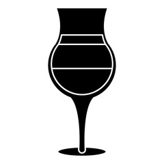 silhouette summer cocktail glass alcohol vector illustration eps 10