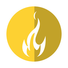 fire flame bright danger icon yellow circle vector illustration eps 10