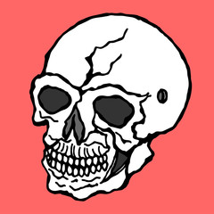 anatomy of side view skull, day of the dead, vector design