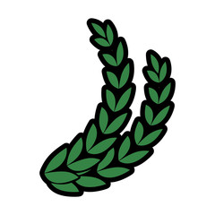 Wreath leaves ornament icon icon vector illustration graphic design