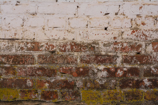 Old Red Painted Brick Wall