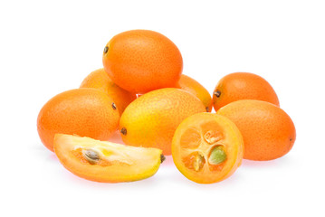 kumquat,cumquat fruit isolated on white background