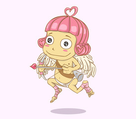 Cupid cartoon  vector and illustration. valentine day